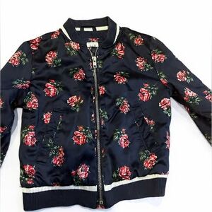 Vintage Baby Gap Floral Satin feel Bomber Jacket